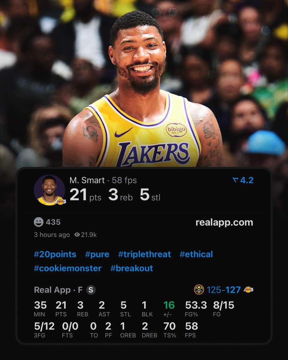 realapp's tweet image. Lakers to record 5+ STL &amp;amp; 5+ 3PM in a game:

— Kobe Bryant
— Marcus Smart