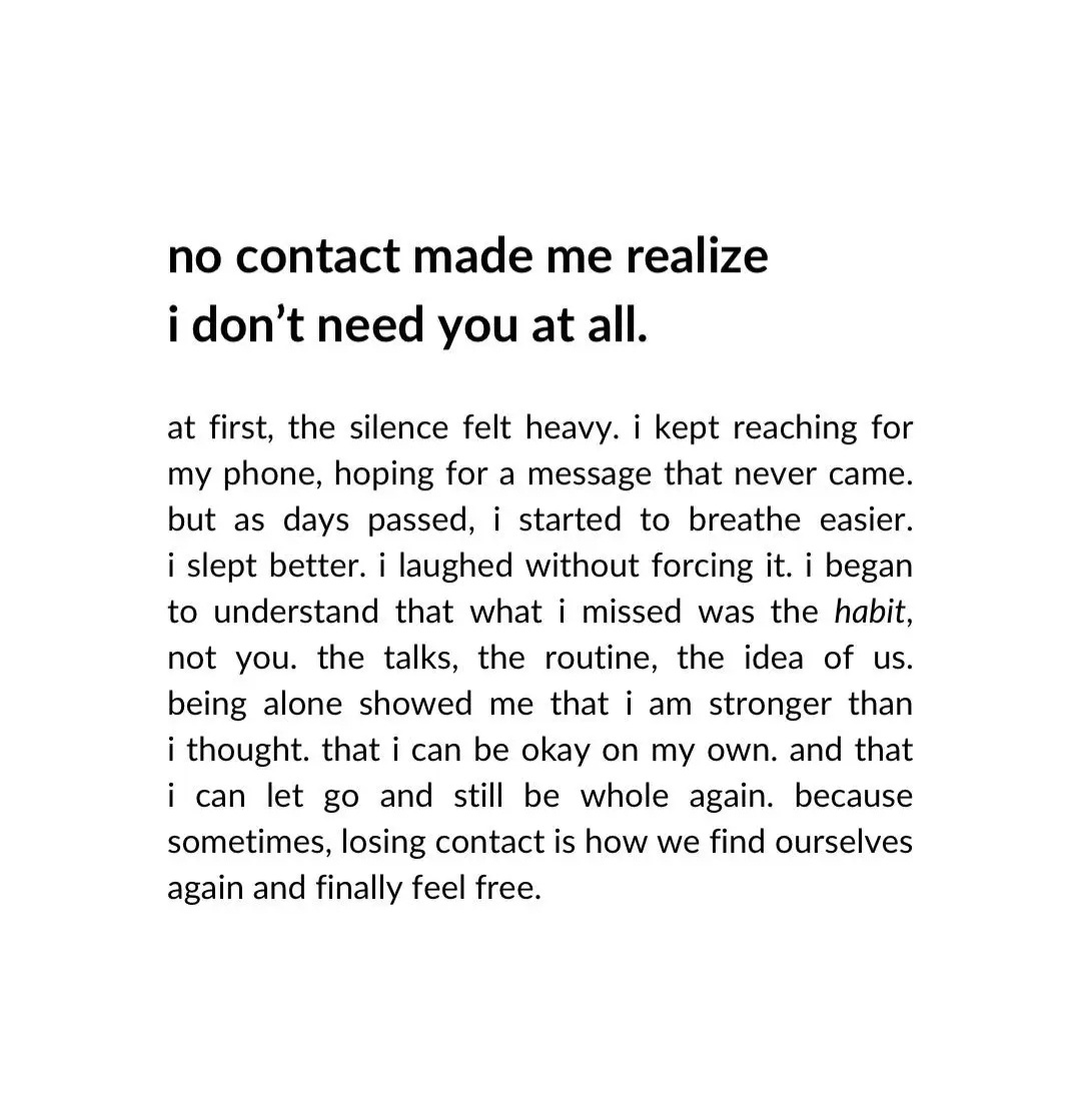 Liminal1988's tweet photo. No contact made me realize I don't need you at all. https://t.co/CWwokJFV69