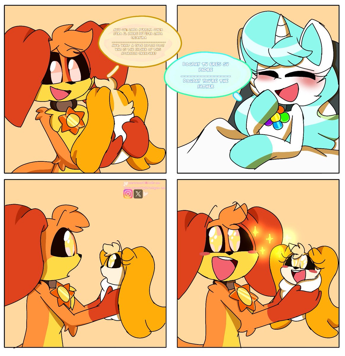 IRosas29560's tweet photo. I must officially tell you that Shelydog Spotted is the daughter of Dogday and Craftycorn. I don't know why, but there was a comment that said so, and within my AU, it is canon.☀️🌈🐕🦄#painterlycritters #poppyplaytimechapter5 #ibisPaintX #fanart #ocxcanon #smilingcritters https://t.co/eO43qxCHjN