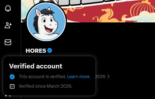hores_solana's tweet photo. we just got the blue check ✅

$HORES is now verified on X and the herd keeps growing 🐎

memes are spreading
community getting stronger
launch energy building
this is just the beginning.

#HORES #Solana #SOL #MemecoinSeason https://t.co/EBzPQYw24B