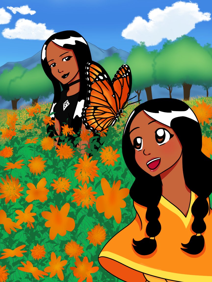 coppereddrawing's tweet photo. This drawing solidified two of my OCs, I liked it so much I finished it

#monarchbutterfly #nativegirls https://t.co/2kOkGKqO6O