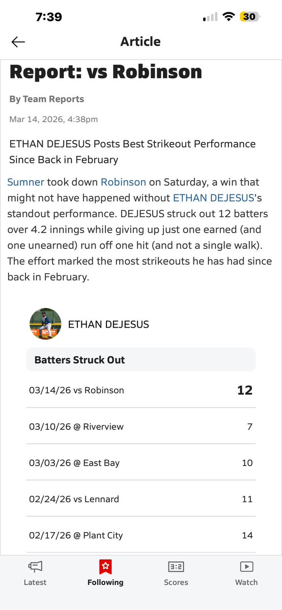 Ethan DeJesus#21 2026 tweet media