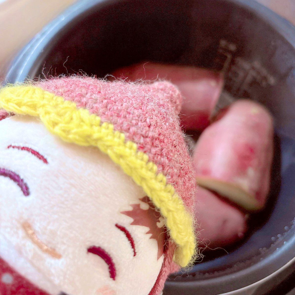 他所のお宅のふわちゃん達は、おでけけして美味しそうなものを食べている中、我が家の3時のおやつもできましたよ🍠✨

(⊃´◜◡◝`⊂)ほかっ𓈒 𓂂𓏸