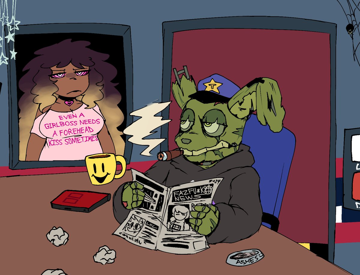 pointdotcanvas's tweet photo. repost of old tintn art that i remembered (inspired by the springtrap &amp; mangle series) https://t.co/Abo3IadKGS