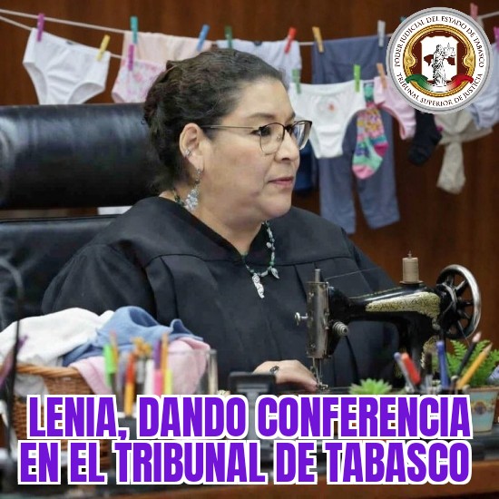 LaDenuncia_Tab's tweet photo. #Filtran imágenes de la Excelentísima Ministra @LeniaBatres dando Magistral Conferencia, a un lado del Presidente del @tsj_tabasco, @EfrainResendez (al que dejaron fuera de la imagen que circula). #MemePasadoDeMiercoles https://t.co/5JdUwbundh