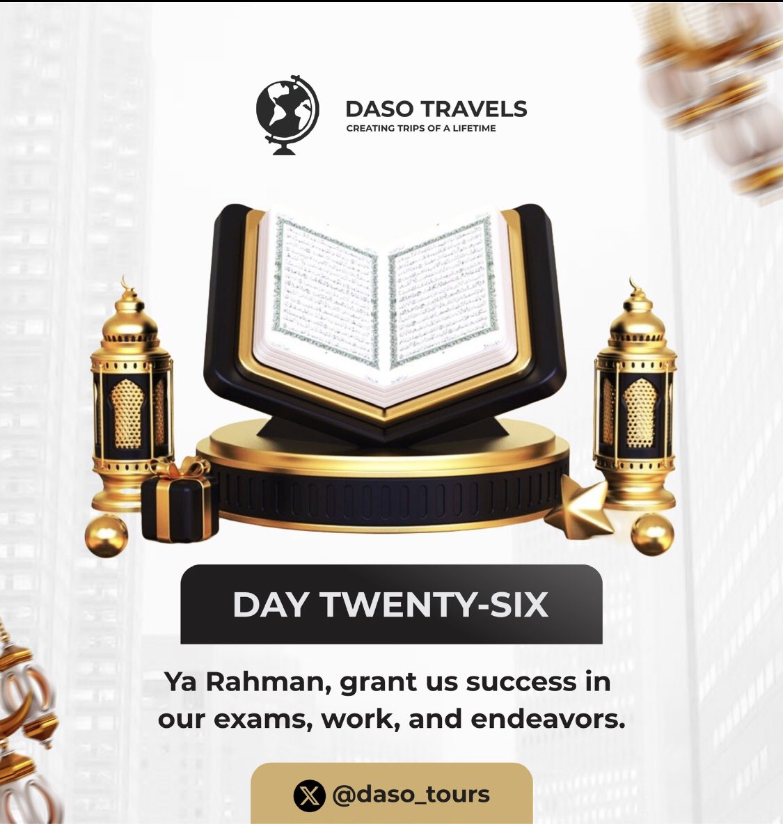 daso_tours's tweet photo. Ya Rahman, grant us success in our exams, work and endeavors

#DasoTravels❤️ https://t.co/qqT503uJXk