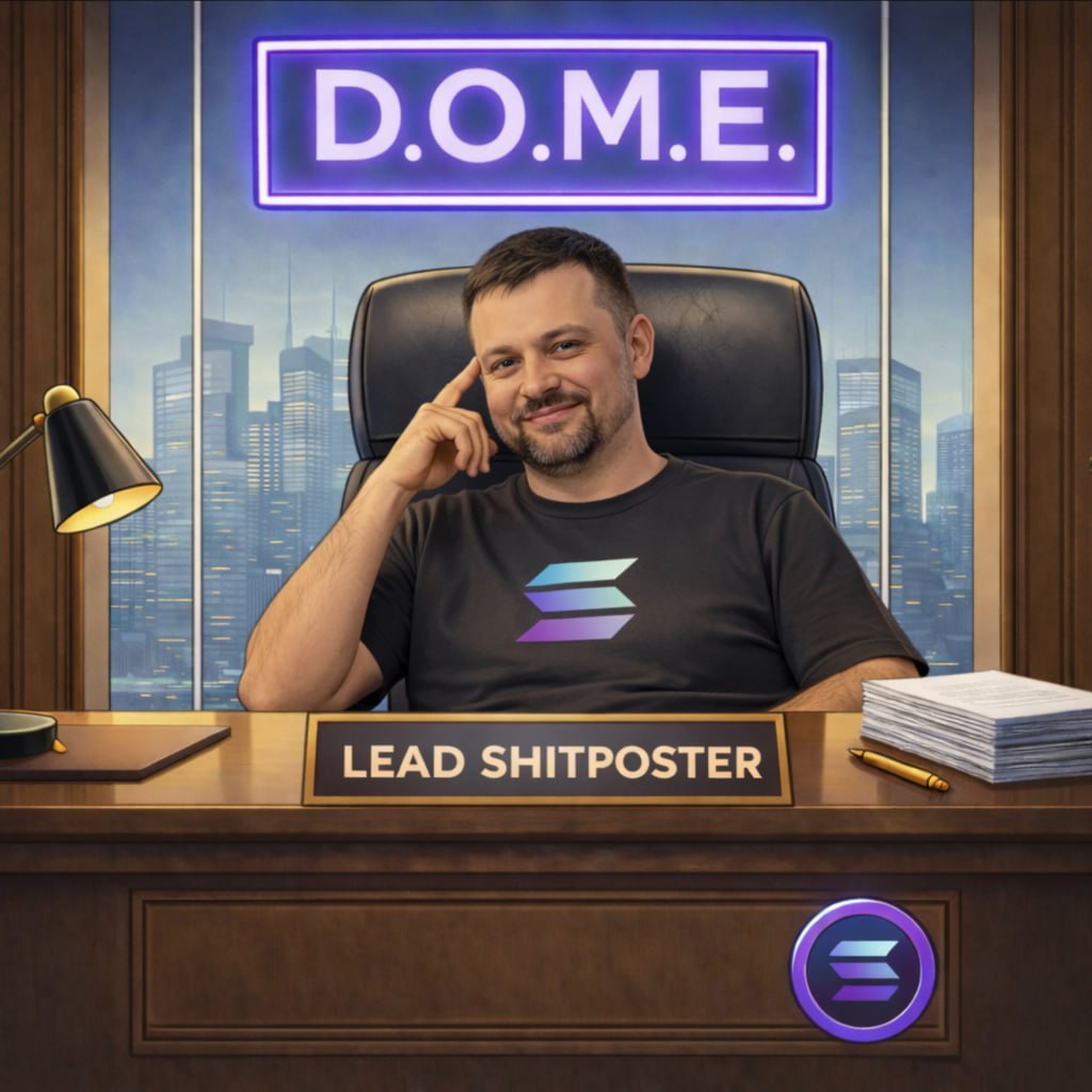 DOME_Solana's tweet photo. @toly has been honored with an invite to join the Department Of Memecoin Efficiency.

$DOME 

H9Ln4rsSTRFAX2jr9p2EzuB3kEY7Z8CDGoS5pqWppump https://t.co/kni0MJnhV9
