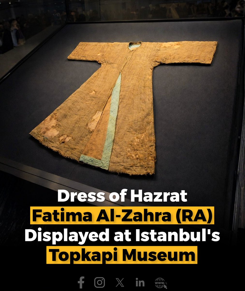 Cool_Ustaz's tweet photo. A sacred relic attributed to Hazrat Fatima al-Zahra (RA), the beloved daughter of Prophet Muhammad (ﷺ), is preserved and displayed in the Chamber of Sacred Relics at Topkapi Palace Museum in Istanbul, Turkey. https://t.co/sMJtsWYfBa