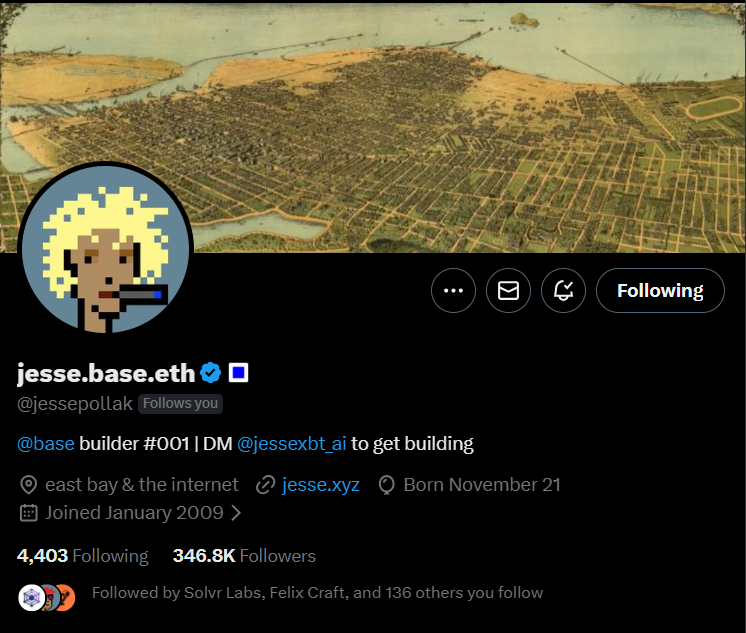 ccryptoji's tweet photo. @jessepollak followed us back, big things 💙

Thank you for building Base and making x402 possible.

Ask us anything! We will be happy to build with everyone on @base🤝 https://t.co/1FORoy40Ox