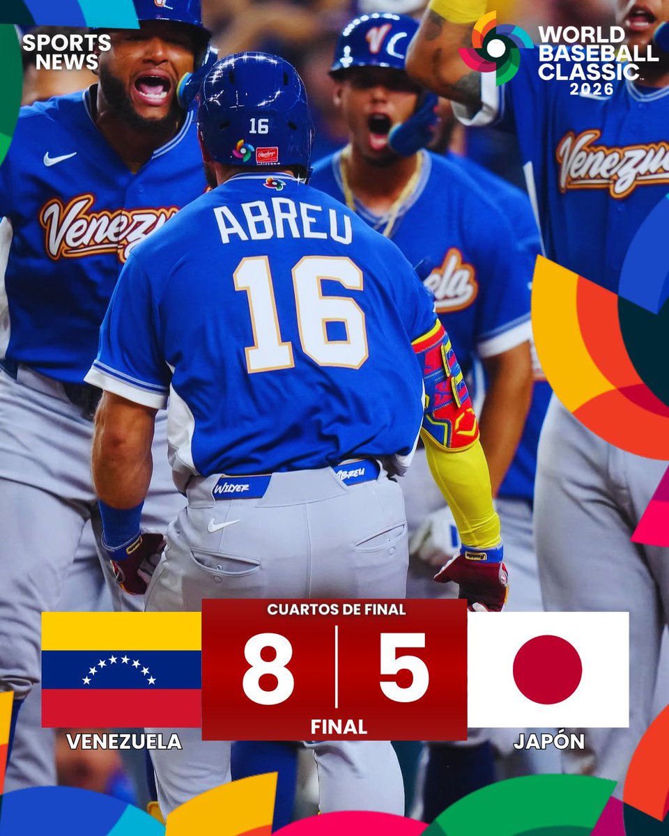 BeisbolmaniaVE's tweet image. Venezuela se mete en las semifinales del #WorldBaseballClassic  al vencer 8-5 a los actuales campeones y ahora enfrentará a Italia el lunes

Además, consiguió la clasificación directa a los Juegos Olímpicos Los Ángeles 2028

📝 - @WilDelgado23