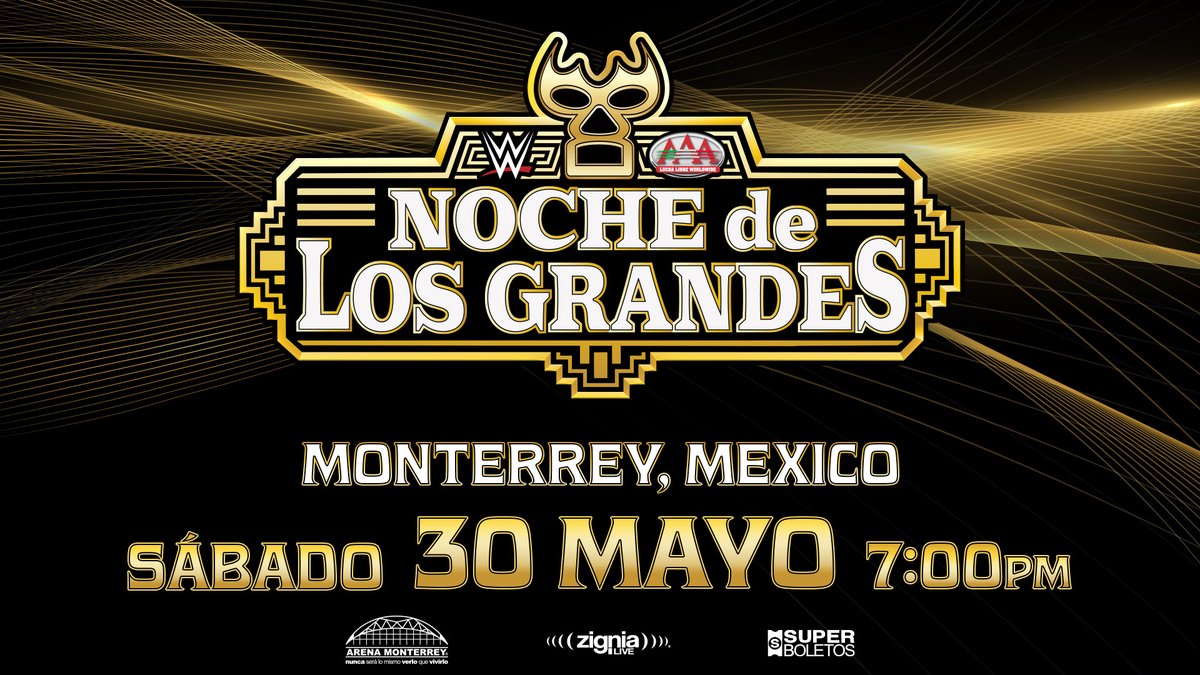 ✨ NOCHE DE LOS GRANDES ✨

Sábado 30 de mayo desde la Arena Monterrey

Boletos a la venta por Superboletos el sábado 20 de marzo, 12 pm (Hora México)