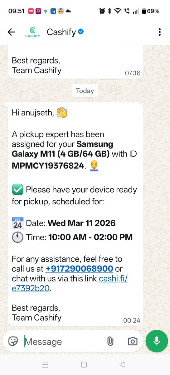 technocrak's tweet photo. @Cashify_Support what calendar you have? The pickup was on 11th March and still no response from cashify. https://t.co/Zl62xHIogS