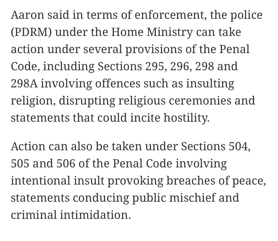I’m think people are sick and tired of hearing about all the wonderful laws we can use against subversive elements disrupting and destabilising society.

<a href="/AaronAgoDagang/">Aaron Ago Dagang</a> should be telling us what Home Minister <a href="/saifnasution/">Saifuddin Nasution Ismail</a>’s excuse is for having done effectively fuck all.