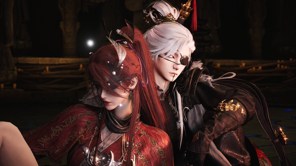 That1Muse's tweet photo. Just a little photo op with my partner MuseYue and Demonkey  #wwm #wherewindsmeet https://t.co/J5olVvPhaQ