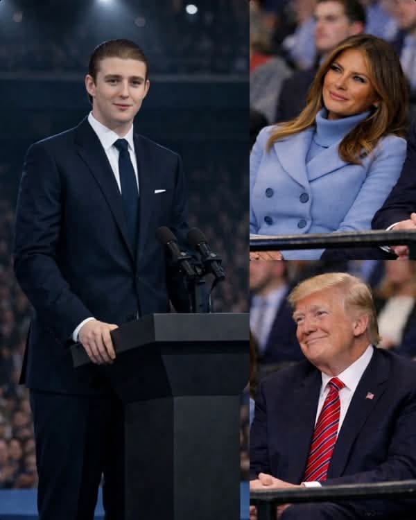 perlinaino's tweet photo. Father Trump and Mother Melania are proud of their son BARRON TRUMP.

Do you also believe that Barron Trump will one day become the President of America? 🇺🇸 https://t.co/4kwOt8Vz2n