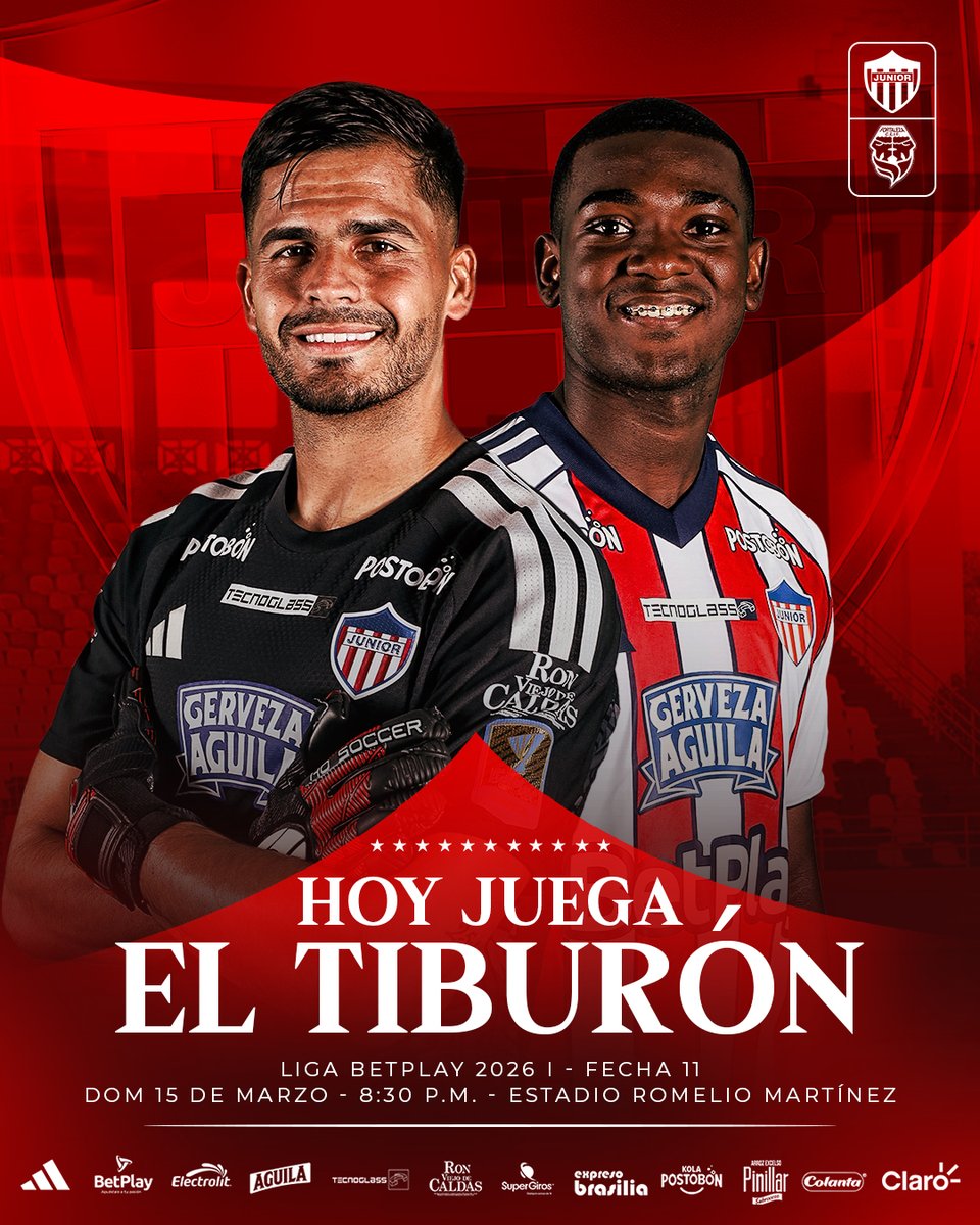 JuniorClubSA's tweet photo. 🔥🦈 ¡HOY JUEGA EL TIBURÓN!

#VamosJunior https://t.co/O5vk6VVz5b
