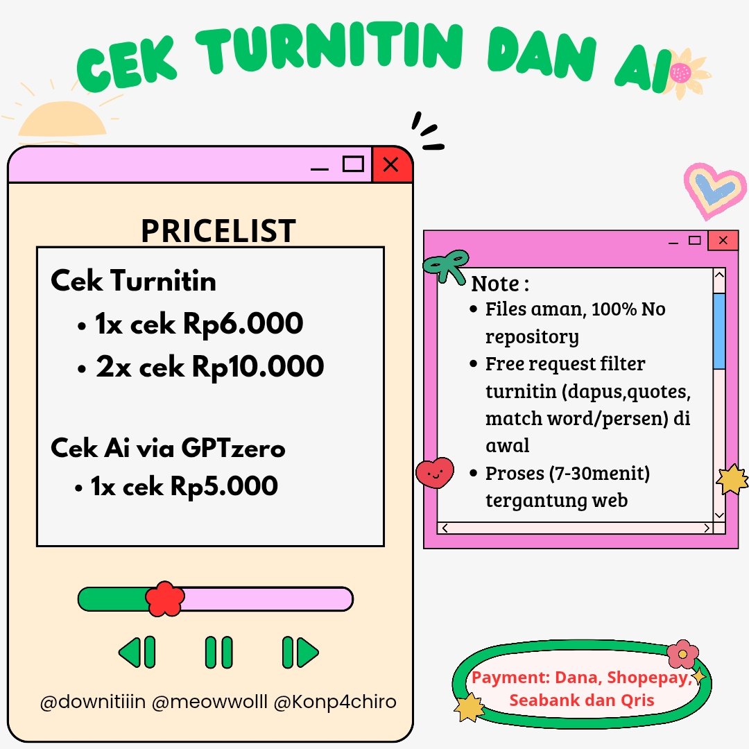 hai yang mau cek turnitin dan cek ai bisa ya #zonauang