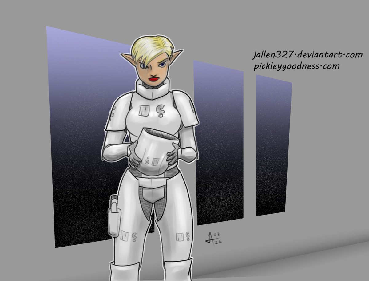 jallen327's tweet photo. Thought it would be fun so see one of the soldiers without her helmet. I couldn't resist a bit of color this time though.

From my Tigershark comic that I'll get back to some day. https://t.co/TvwUoMbD8n