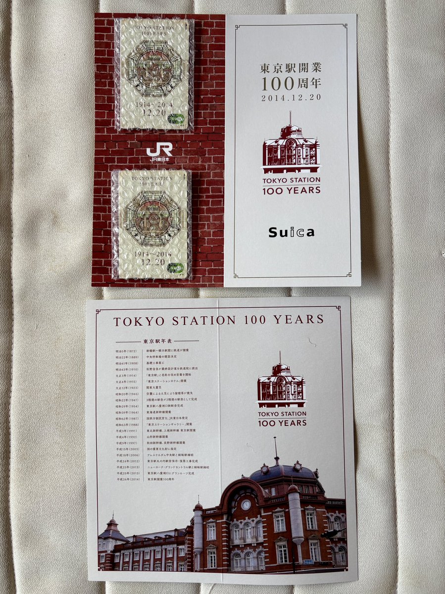 東京駅開業100周年記念Suicaカード3枚セット 東京駅開業100周年記念
