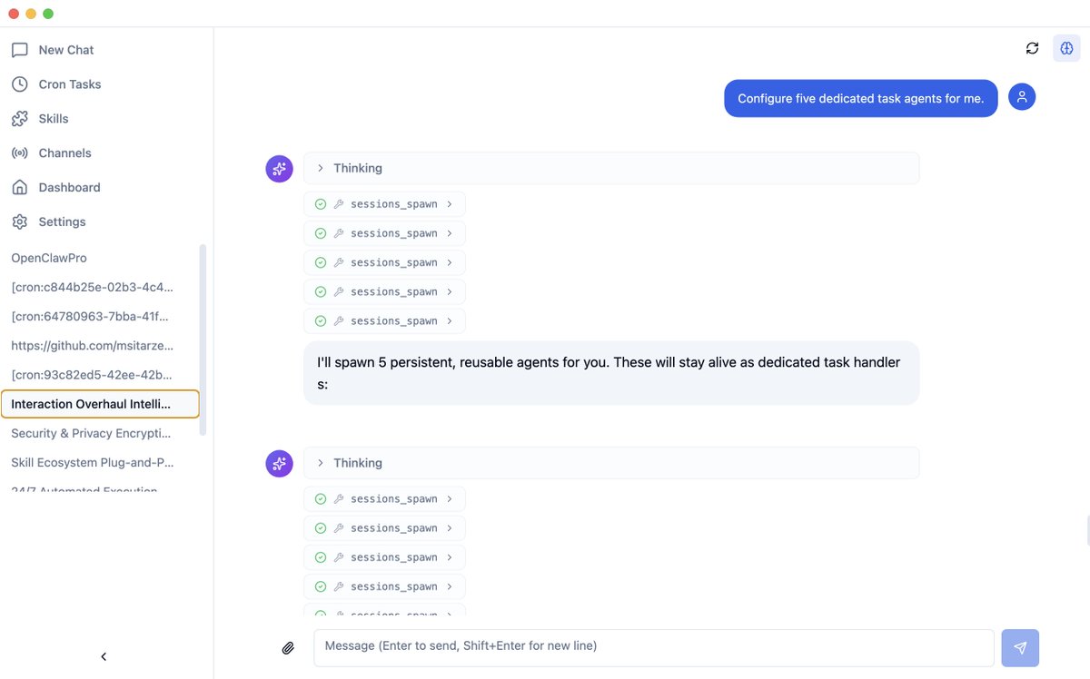 Davidxrhdw's tweet photo. I just discovered something interesting. A desktop version of OpenClaw：https://t.co/l5EHmYRlkl
No complicated setup 
Just download and start using it 
You can run AI agents locally on your computer, automate tasks, and connect to different models. https://t.co/xn5XYiWL2E