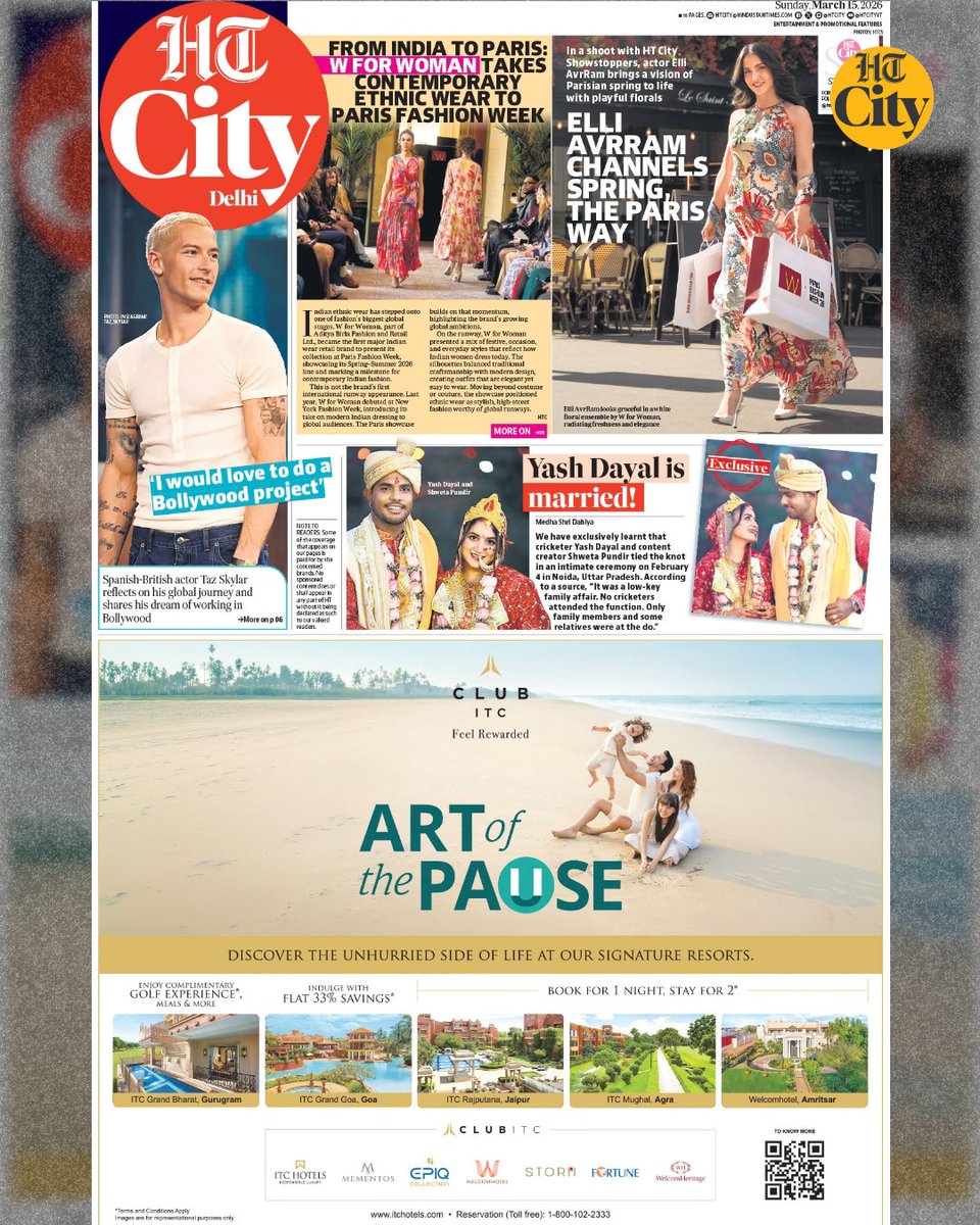 htcity's tweet photo. Taz Skylar's Bollywood dream to Yash Dayal getting married.
Read all the top news from the world of entertainment and lifestyle in today's HT City
Read today's epaper: https://t.co/JbLzcBCuQT
#TazSkylar #YashDayal #ElliAvrRam #parisfashionweek #WForWoman https://t.co/JSsfOmTQUP