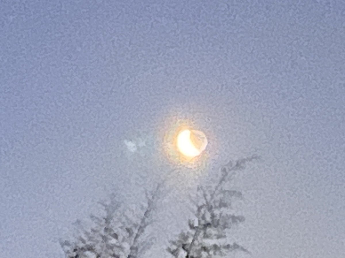 maridesu_39's tweet photo. 今朝の夜明け前の三日月🌙です。 https://t.co/xcADesSzBD