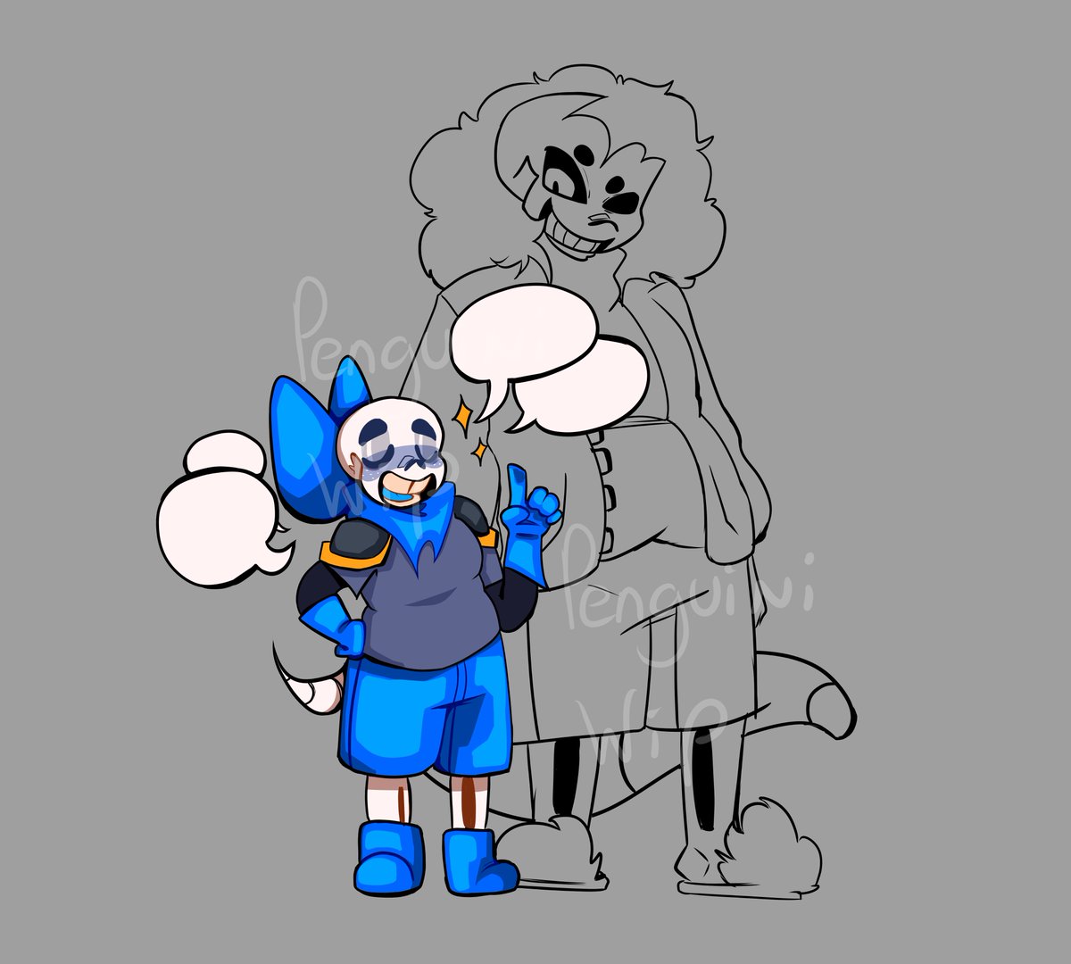 Horror x Swap WIP!! Trying a more harsh line artstyle