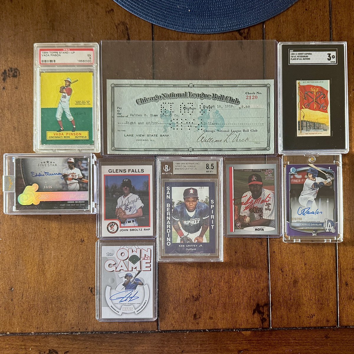 ConnorWatrous's tweet photo. @justinkadesport Definitely too much Pokemon, but that’s just what all card shows are at this point. 2/3 of the cards PSA grades are Pokémon, so the ratio at the show today was actually pretty good (about 50/50 sports/pokemon). I found all of these at or below comps from about 6 different tables https://t.co/qpGBjwv7Cl