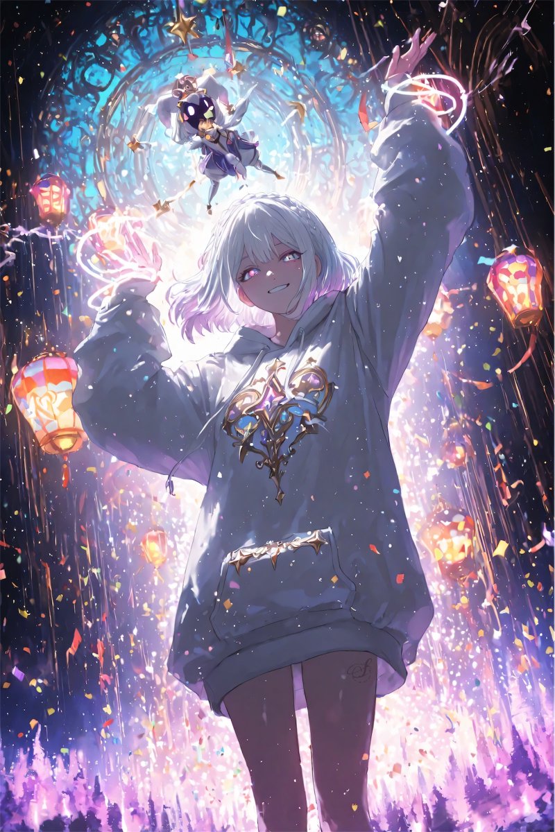 solvraen's tweet image. 魔法のサーカスに灯る光の中で、
小さなスターが空へ舞い上がる🪄💫

A tiny performer shining under the circus lights.
Soft, dreamy magic.

#FantasyArt #magical