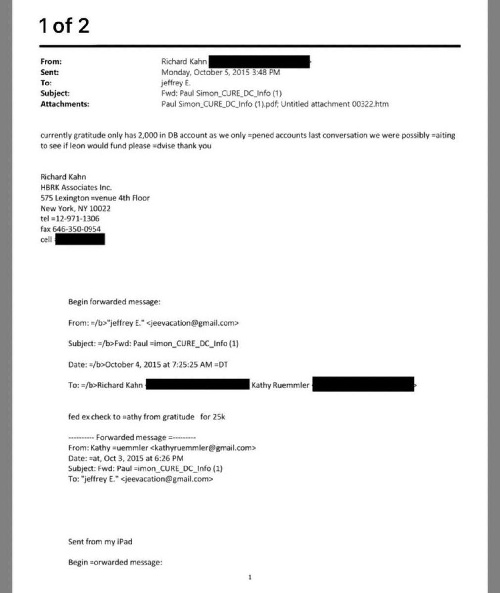 Epstein directed a $25,000 check to Kathryn Ruemmler.

Ruemmler was Obama's White House Counsel.

She became Epstein's lawyer and an executor of his estate.

Congress is now calling her to testify.