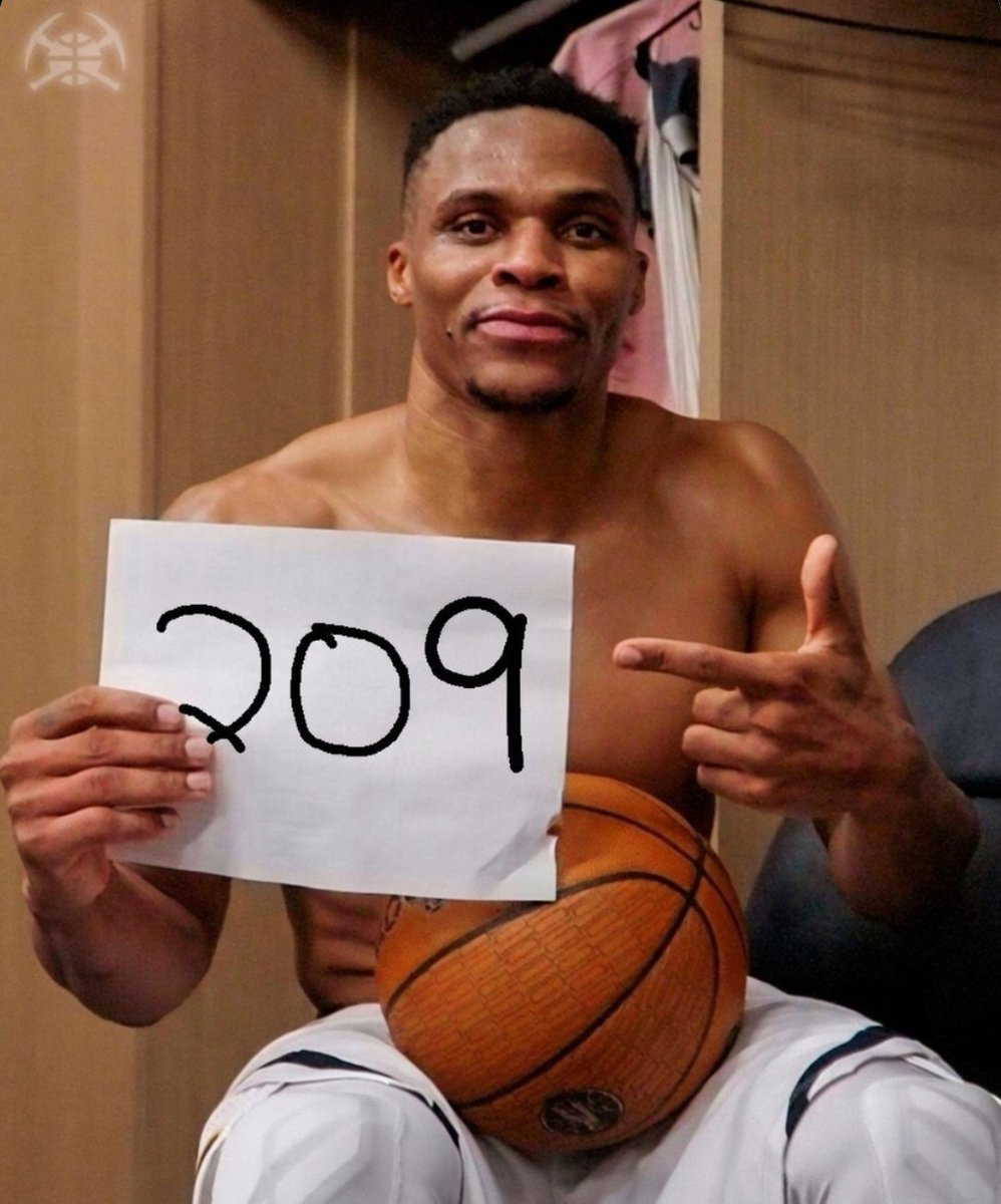 RUSSELL WESTBROOK NOW HAS 209 CAREER TRIPLE DOUBLES