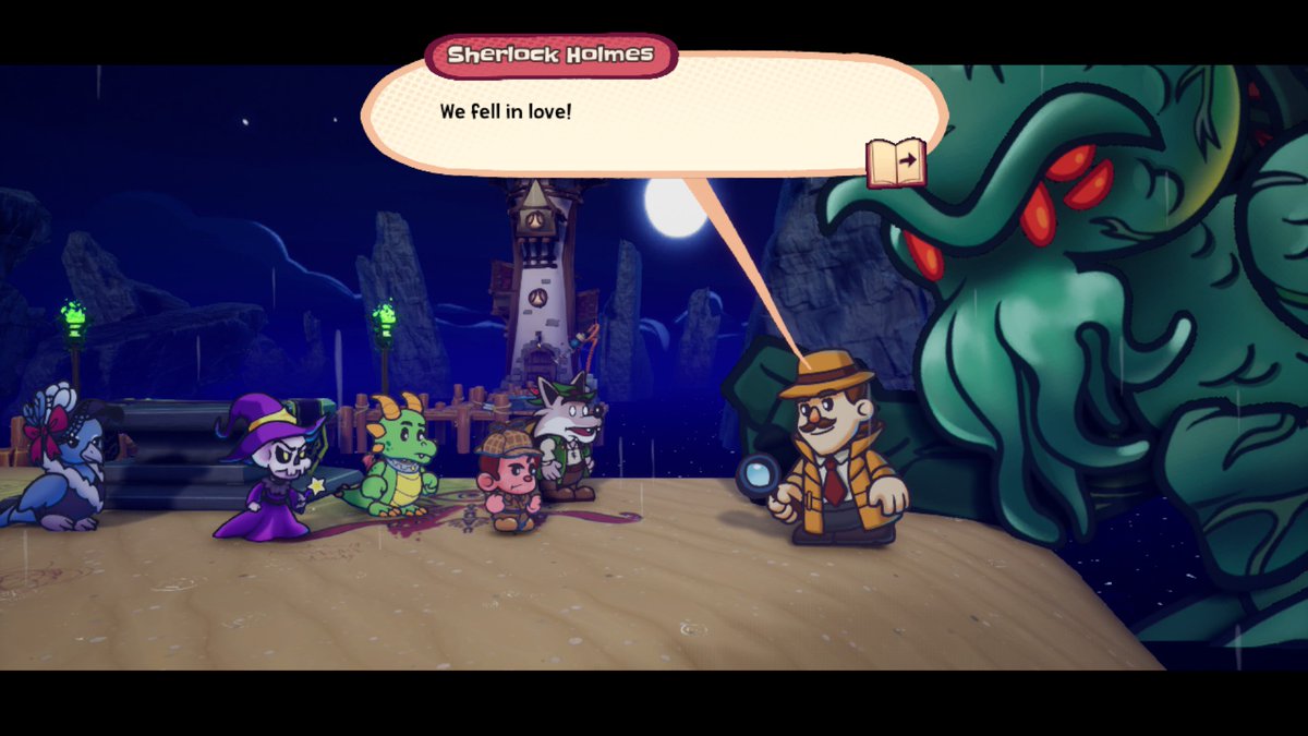 UmJammerRyan's tweet photo. And that's a wrap on Escape From Ever After!! Loved every minute of this game, and loved each party member even more. I think I enjoyed it more than the Paper Mario games it was inspired by

ngl, the ending made me teary-eyed 🥲 Congratulations on the release, @SleepyCastleDev!! https://t.co/xTMqo4LC7N