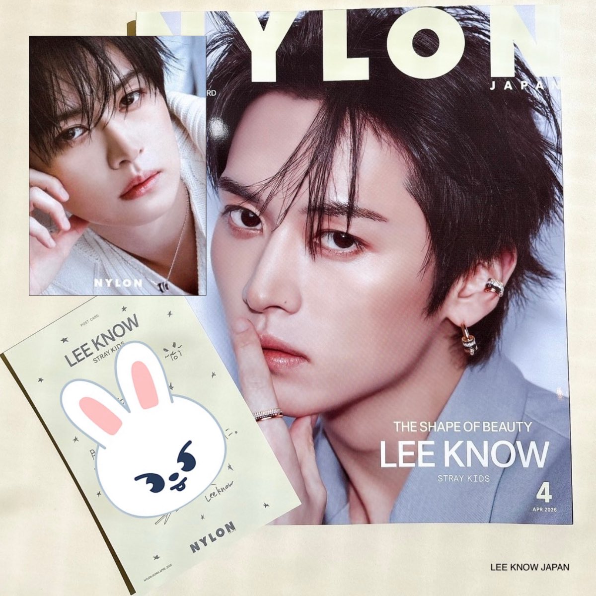 LeeKnowJapan_'s tweet photo. NYLON JAPAN 4月号 発売記念企画
📍渋谷VIANDNYL BOOKS

本日より4日間限定で開催している、リノ両面ポスカ特典つきNYLON JAPAN 4月号の予約受け取り
会場ではリノの動画も流れていました💍

購入がまだの方は、ぜひオンライン購入まで✨
🔗https://t.co/41IRIigvKg

LEE KNOW X NYLON JAPAN
#Boucheron_LeeKnow #Quatre