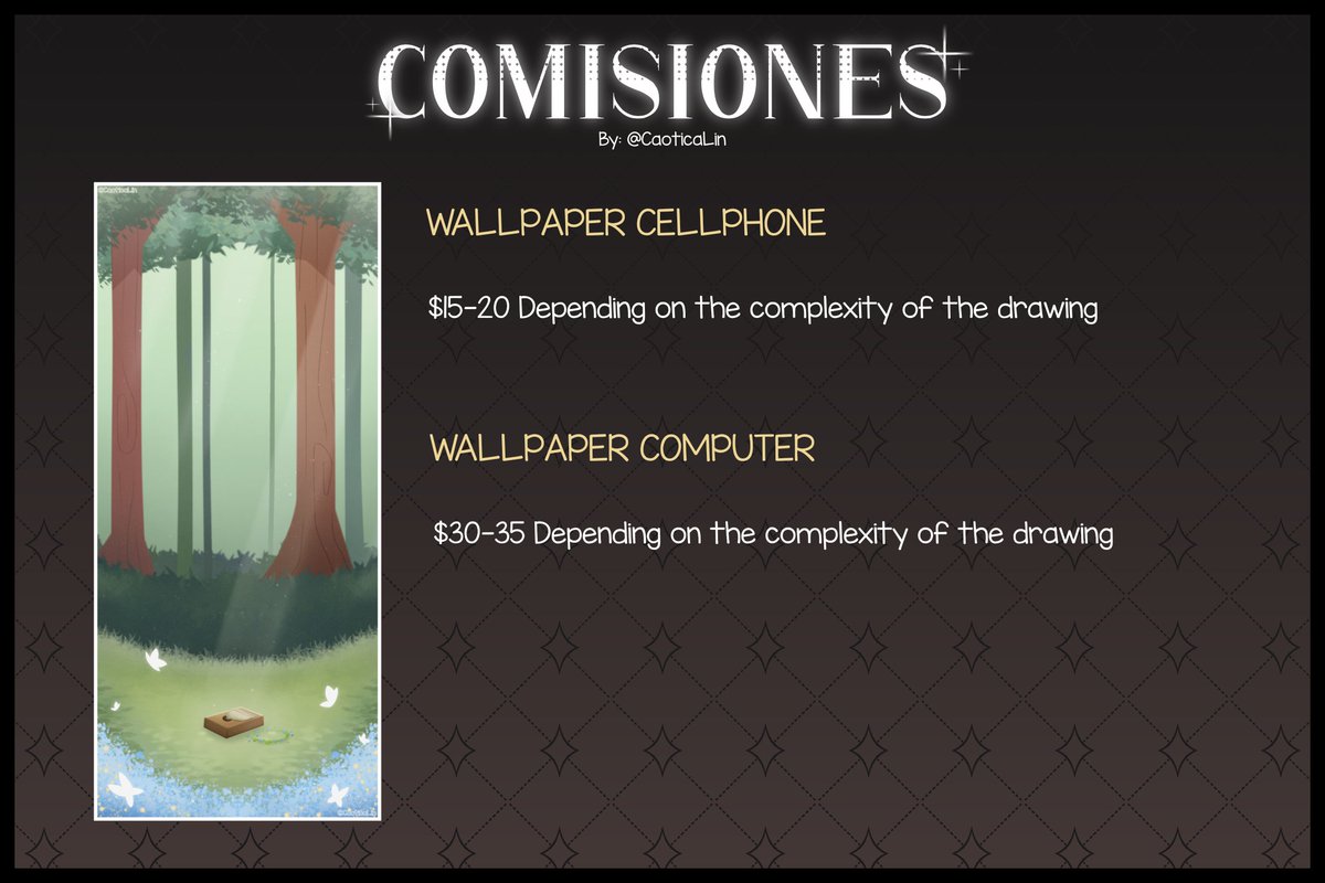 En caso de que no lo haga, pueden ir considerando las comisiones que puedo hacer. Aquí les van las imágenes