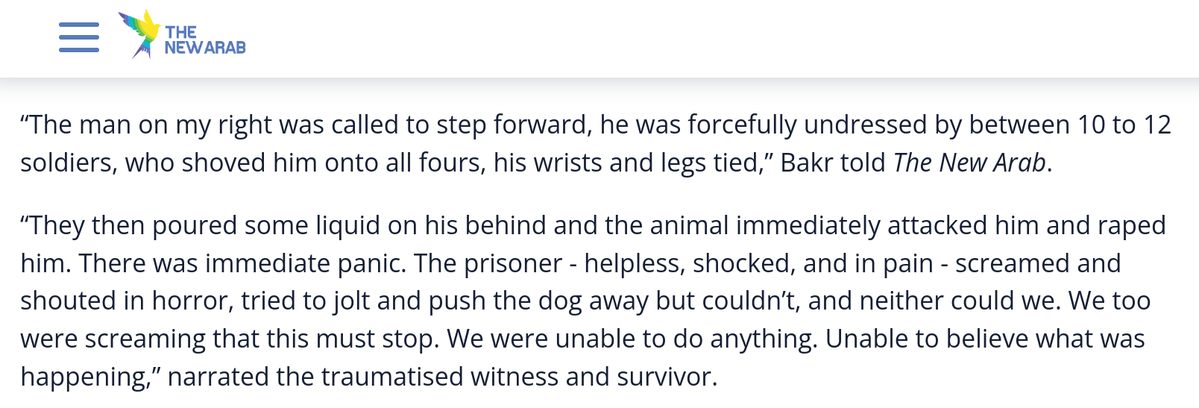 ZionismExposedx's tweet image. To my knowledge, Israel is the first &amp;amp; only country in human history to institutionalize the use of trained rape dogs as a method of torture.