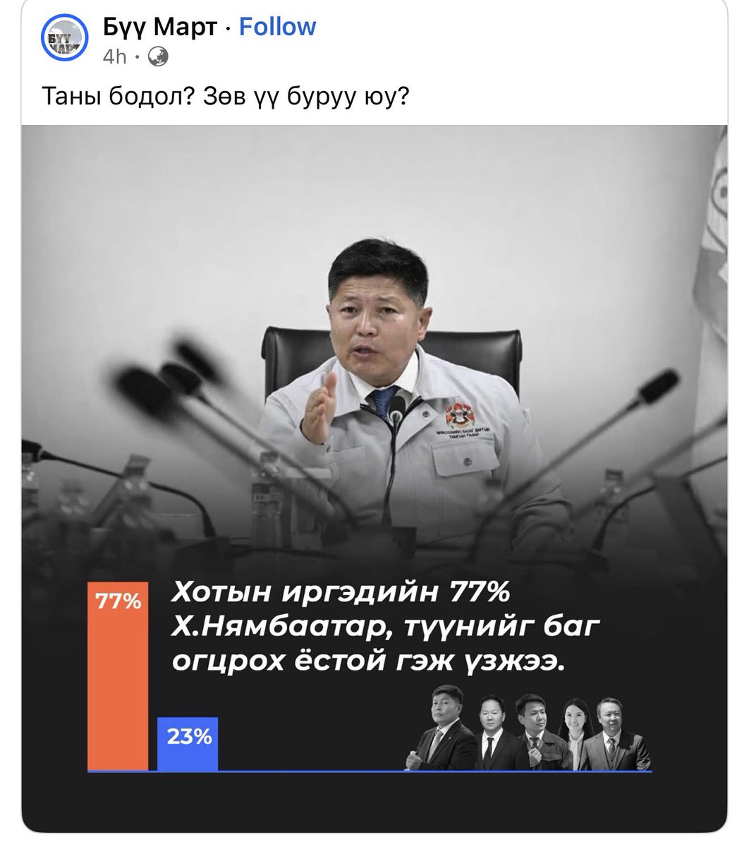 batdorj911's tweet photo. Энэ харин үнэн судалгаа байна https://t.co/Y5319IM5YJ