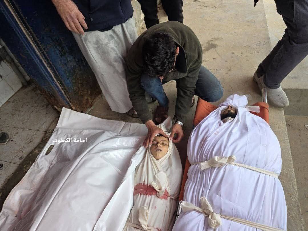 gazanotice's tweet photo. 🚨 BREAKING :Israeli forces killed four Palestinians from the same family after bombing a home in Al-Sawarha, west of Nuseirat in central Gaza Strip while they were asleep.

The victims include Kamel Ayash, his wife Halima Ayash who was pregnant with twins, their son Ahmad, and neighbor Ibrahim Al-Hasanat. Several other children were critically injured in the attack.