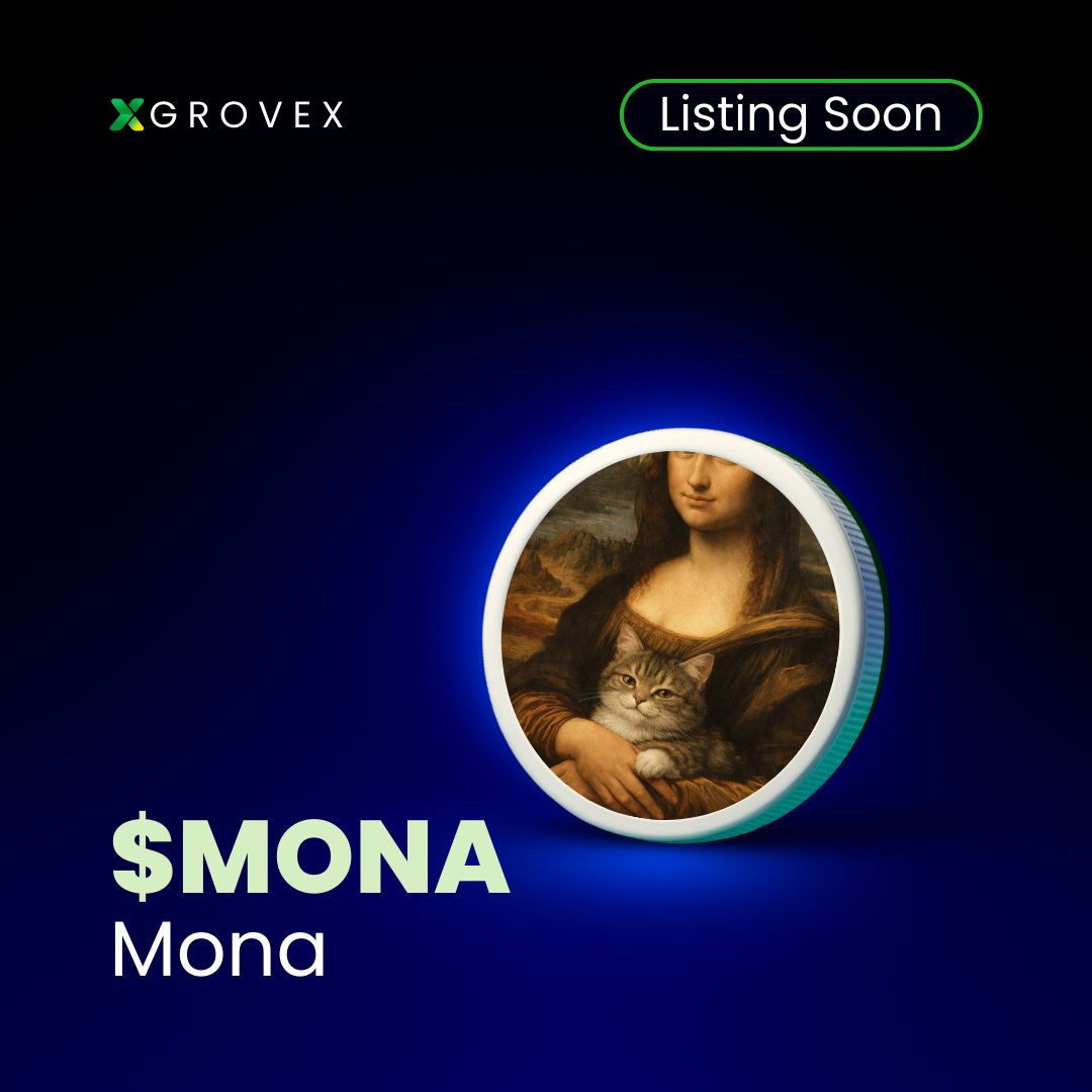 🔥 New Upcoming Listing 🔥

🚀 GroveX will be listing <a href="/mona_on_sol/">Mona</a> ($MONA) with the trading pair $MONA/USDT.

📅 17th March
⏰ 6:00 PM AEDT / 07:00 AM UTC

🔗 More Info: grovex.io/en_US/noticeIn…

Stay tuned for more updates.

#MONA #SOL #Crypto #GroveX #Blockchain #Web3
