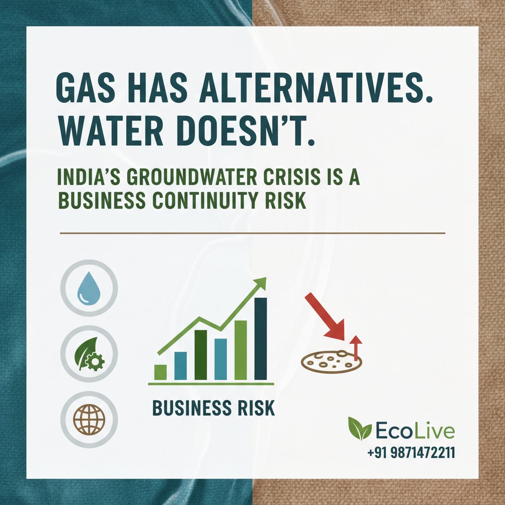 Ecolivein's tweet photo. Gas has alternatives. Water doesn't.

India's groundwater is depleting fast. 53% of districts below 40% capacity.

The companies winning in 2030 are building water resilience NOW.

Full analysis: https://t.co/wW4YXw0WIb https://t.co/wI1AMFT8bb