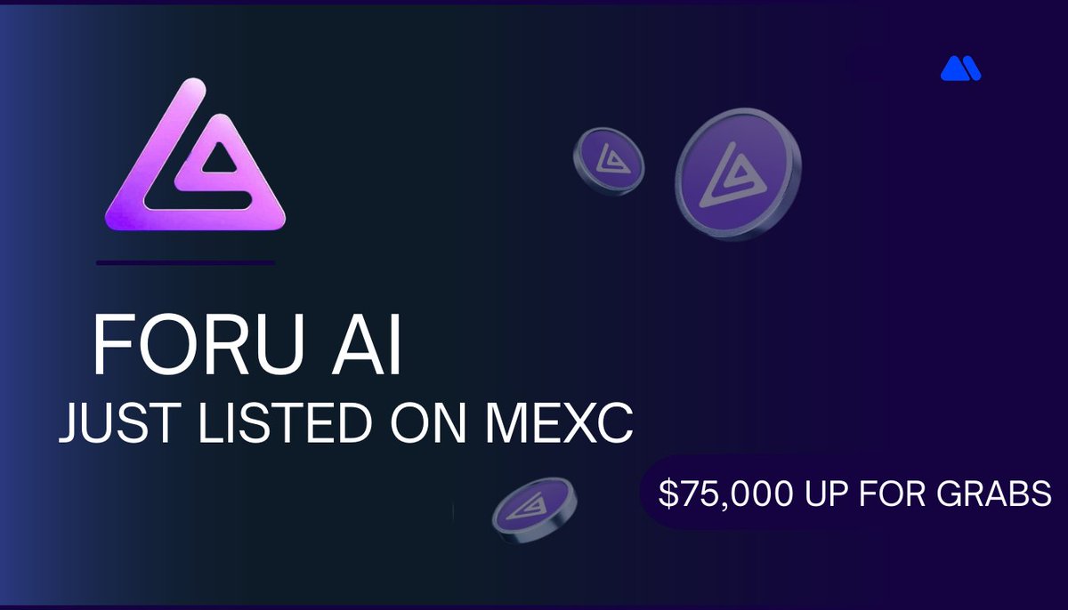 ZoeAlterEgoCode's tweet photo. ForU AI Just listed on @MEXC_Official  Innovation Zone With a 75,000 USDT reward campaign which is LIVE for a limited time!

If you’re into AI tokens , this is your time to grab a bag of $FORU and earn rewards. https://t.co/3pqZeYnjjI