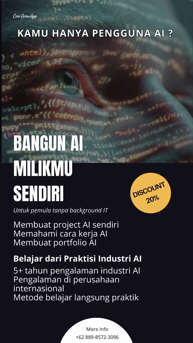 CariGuruApp's tweet photo. @jpclotaine Coba bljr Jadj AI engineer kak https://t.co/c7Nzudu0gZ