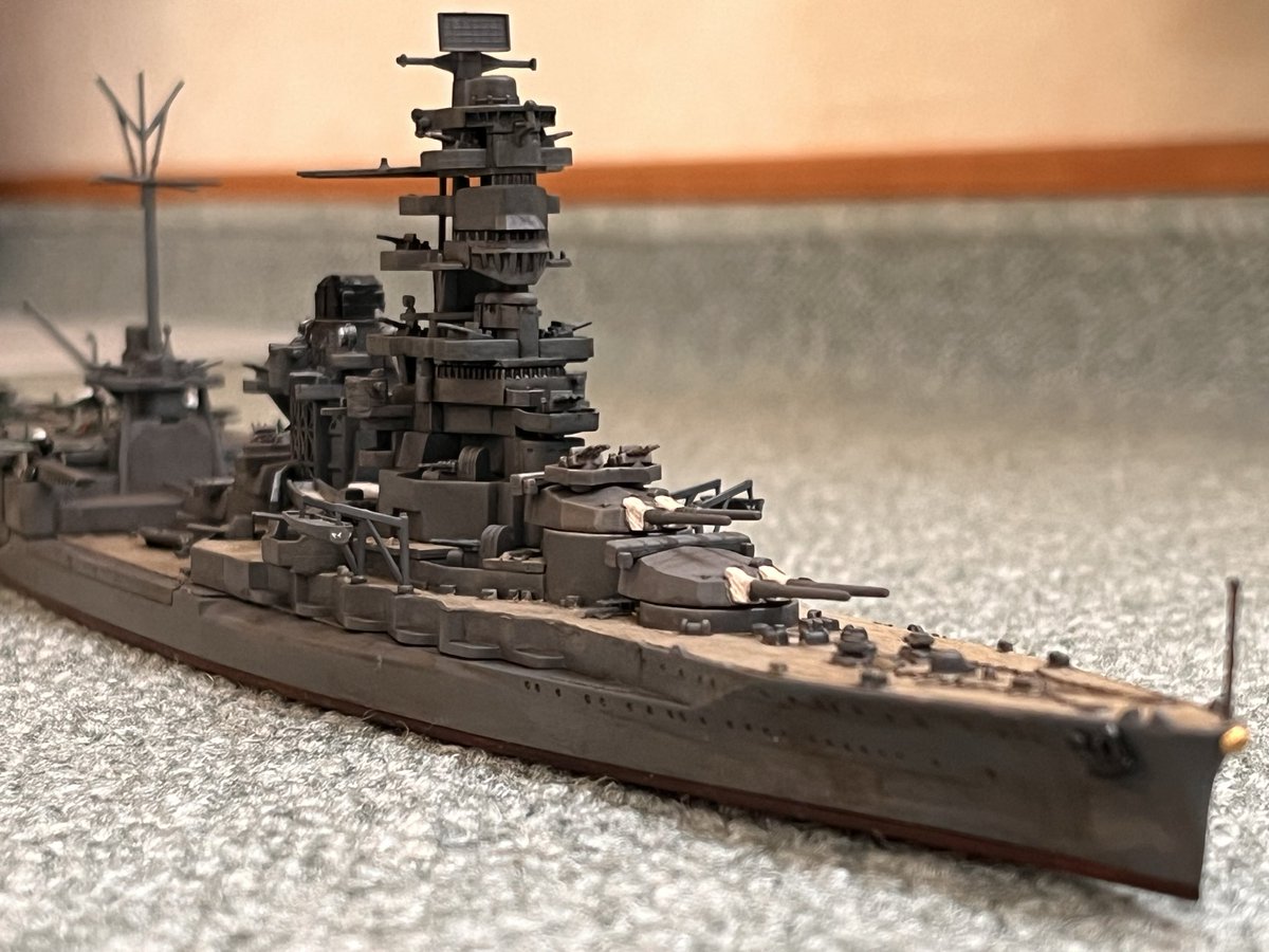 ex1085's tweet photo. #プラモデル #プラモデル好きと繋がりたい #プラモデルライフ 航空戦艦伊勢、完成しました。 https://t.co/cr9wKp7EB3