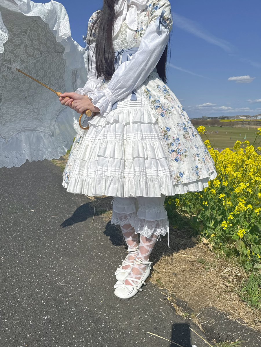 ドロワーズの受注は本日23:00までです🌼 ミディ丈、ロング丈の2展開で