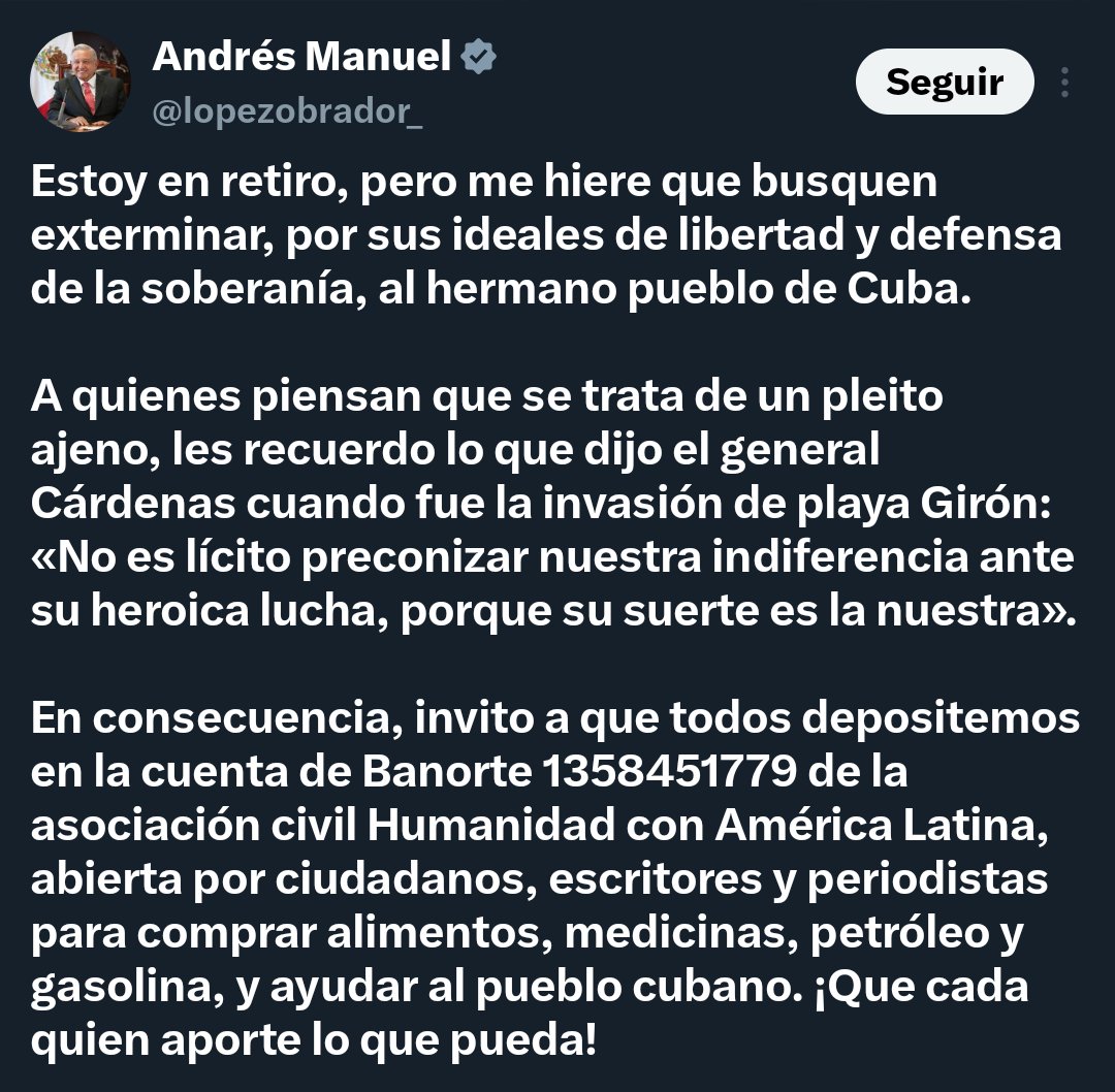 URGENT CALL TO US TREASURY DEPARTMENT: 

INVESTIGATE BANORTE ACCOUNT 1358451779 🇺🇸💸.

Dear <a href="/USTreasury/">Treasury Department</a> and Dear Mr. <a href="/SecScottBessent/">Treasury Secretary Scott Bessent</a>:

The Mexican regime of <a href="/Claudiashein/">Claudia Sheinbaum Pardo</a> authorized the entity "Humanidad con América Latina, A.C.",  with alleged ties to <a href="/lopezobrador_/">Andrés Manuel</a> as a
