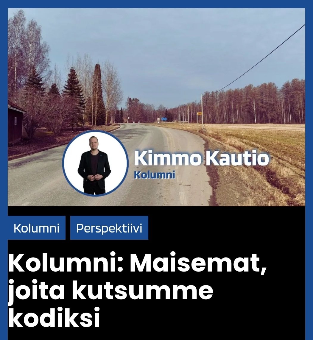 Kun tie avautuu peltoaukealle, maisema muuttuu muistoksi. Lapsuuden matkat, elämän vuodet ja hiljainen rakkaus kotimaahan piirtyvät näkymiin, joita kannamme mukanamme.

verkkosanomat.com/perspektiivi/k…