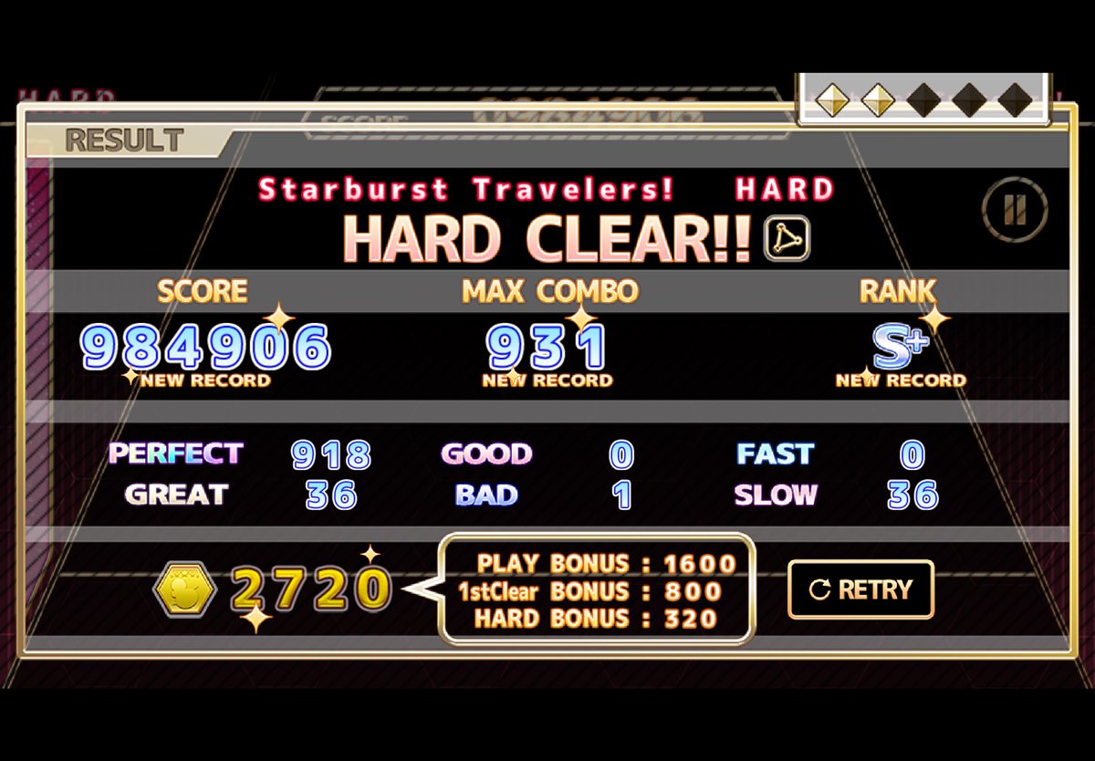 NVwvN5xk0U60214's tweet image. 【ChainBeeTをプレイ】
Starburst Travelers! (HARD)をHard Clear!!
#ChainBeeT