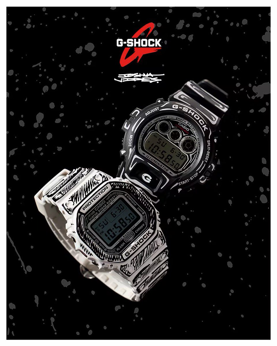 オンライン先行予約開始】Joshua Vides x G-SHOCK 手書き風デザインの