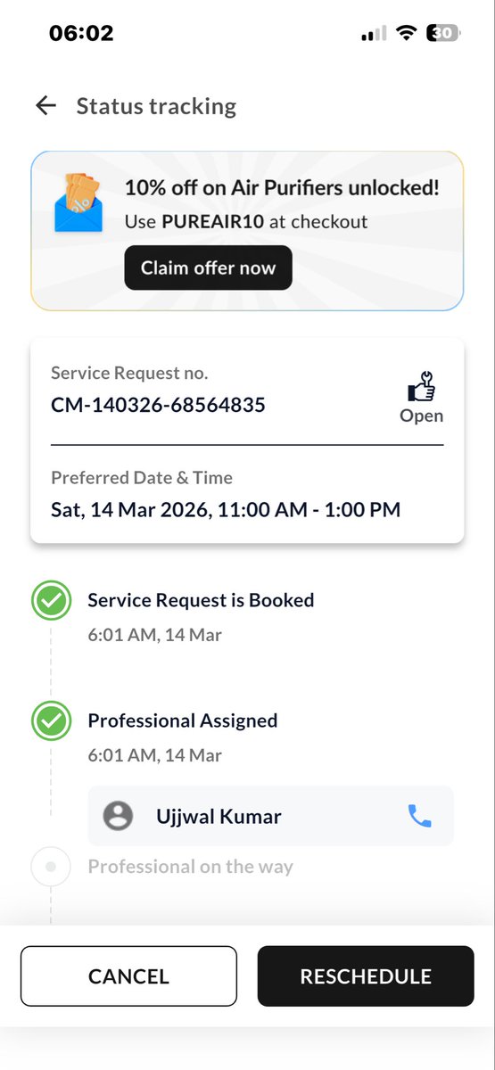 Mudsri's tweet photo. @EurekaForbes why do I have to wait for days when make a service request despite a technician being allocated and time slot fixed.

This service was to be done yesterday and till now no response!!! 
I have an AMC but Iam
Purchasing water from outside 😡 https://t.co/xlKHHSv33S