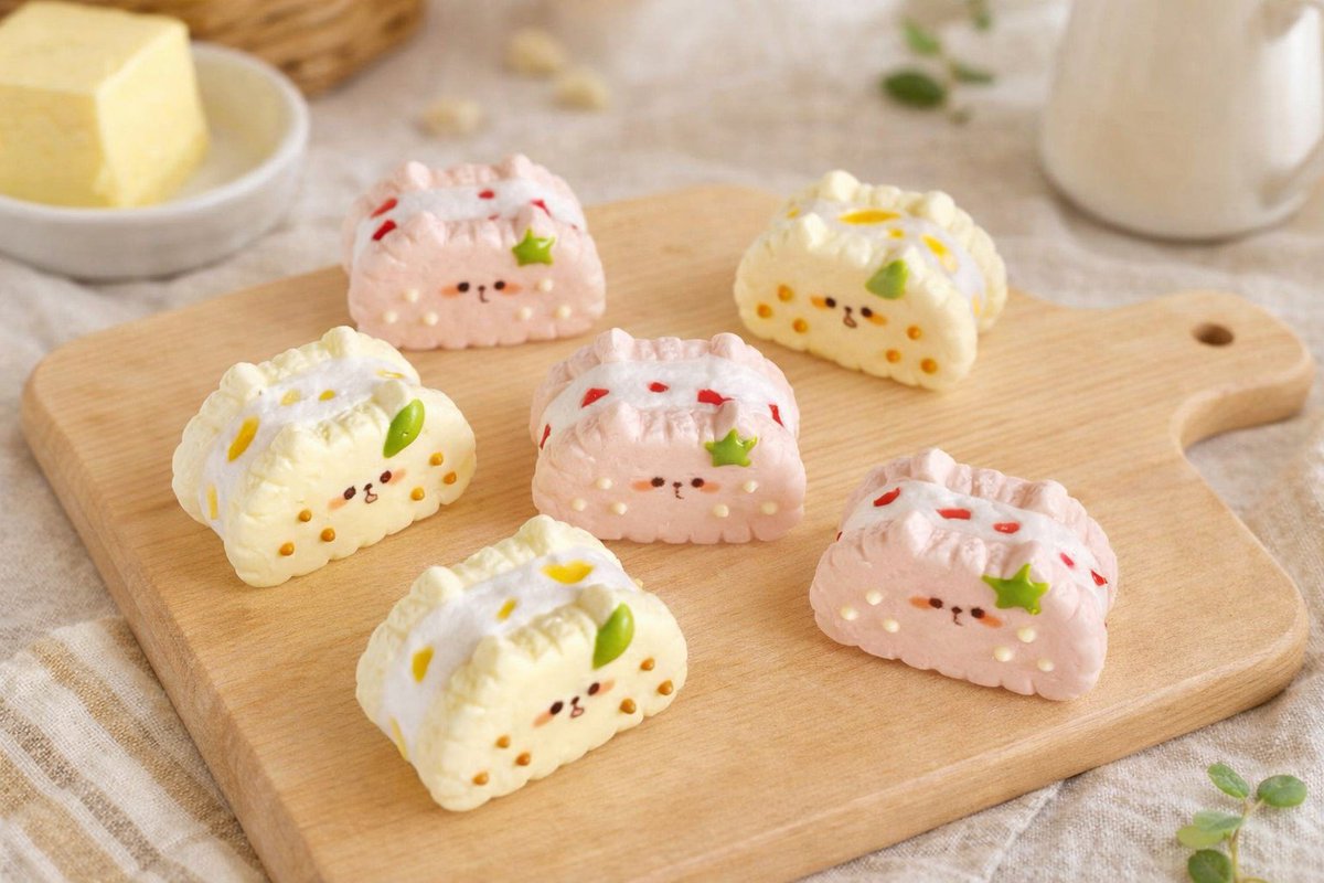 p_parasol's tweet photo. にゃんこのバターサンド作ってます🍓🍋
他にもバリエーションが増える予定です♪ https://t.co/GzGi1C3dbX