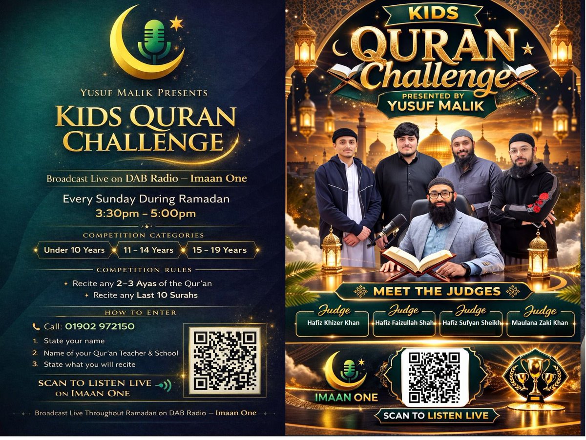 RamadanWolves's tweet photo. 🌙✨ LAST SUNDAY OF Ramadan ON Imaan One ✨🌙

Spend the final Sunday together with reflection, conversation &amp; community 🤍

🎧 Tune in DAB Radio search Radio Imaan One
📺 Watch LIVE Facebook &amp; YouTube search Ramadan Radio Wolves
🌎 listen via this link https://t.co/0v7K1uZXi3 https://t.co/hid18bMO4q